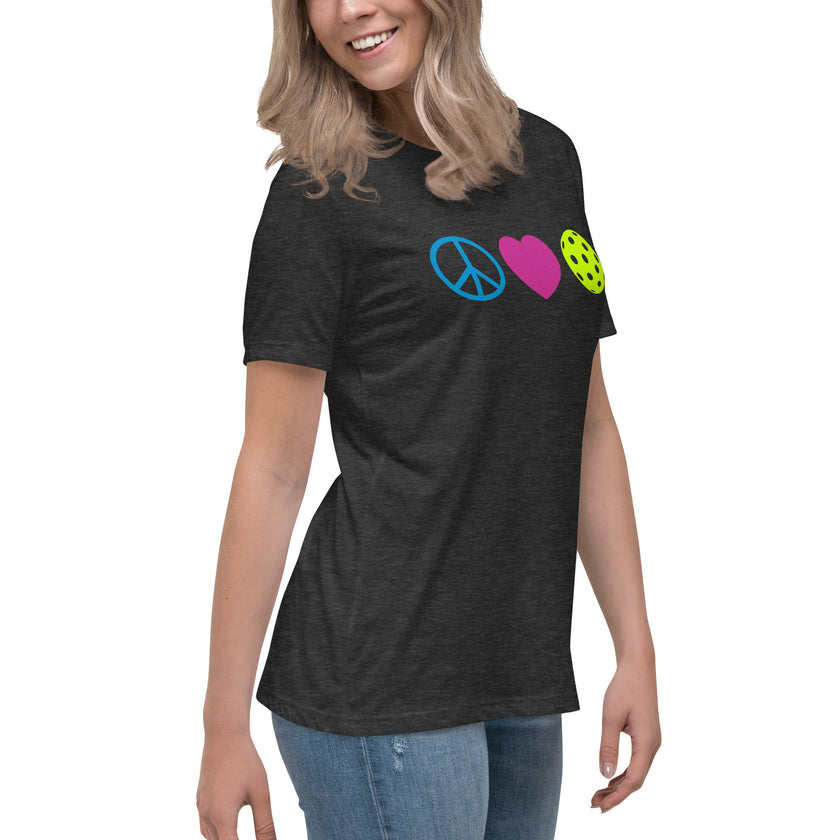 Peace Love Pickleball Women's Relaxed T-Shirt