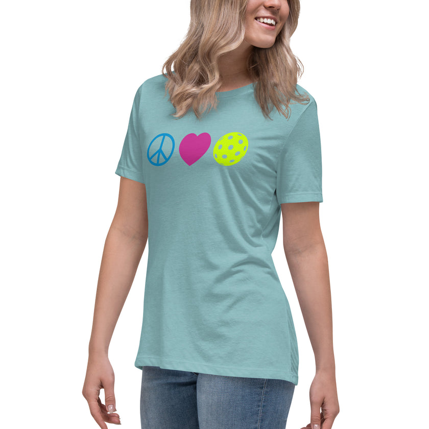 Peace Love Pickleball Women's Relaxed T-Shirt