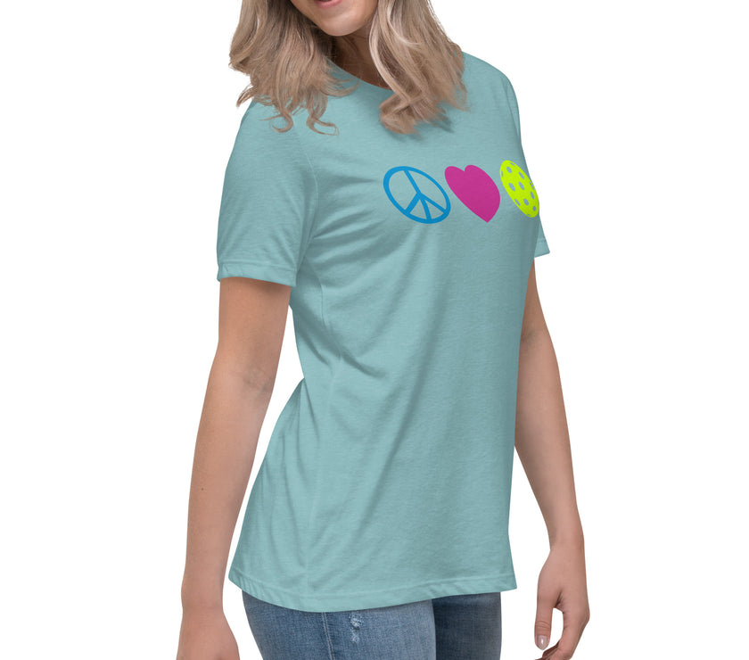 Peace Love Pickleball Women's Relaxed T-Shirt