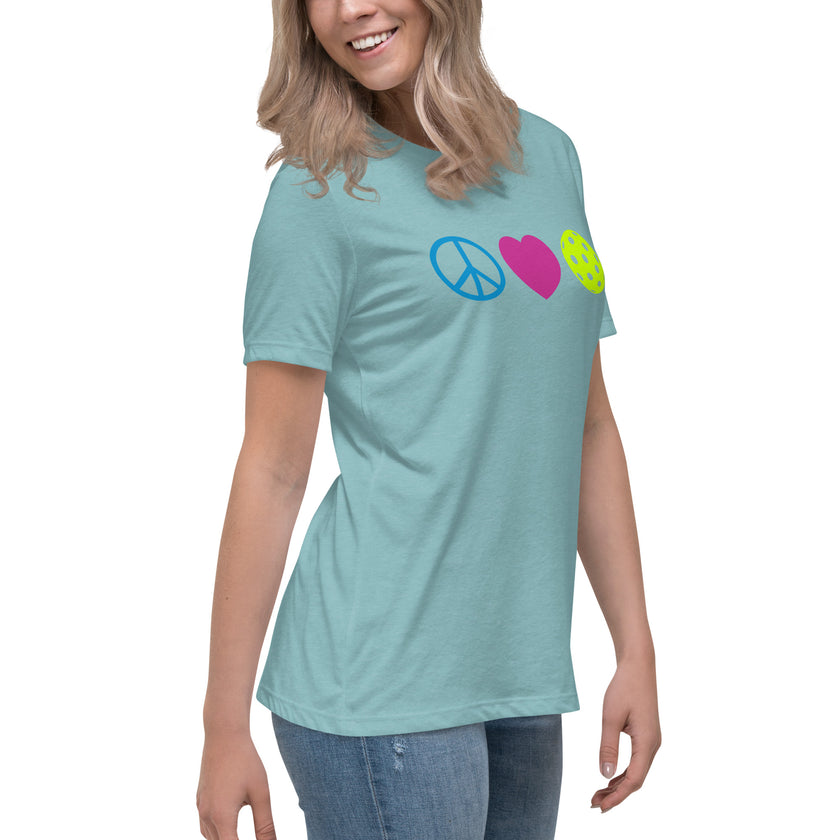 Peace Love Pickleball Women's Relaxed T-Shirt