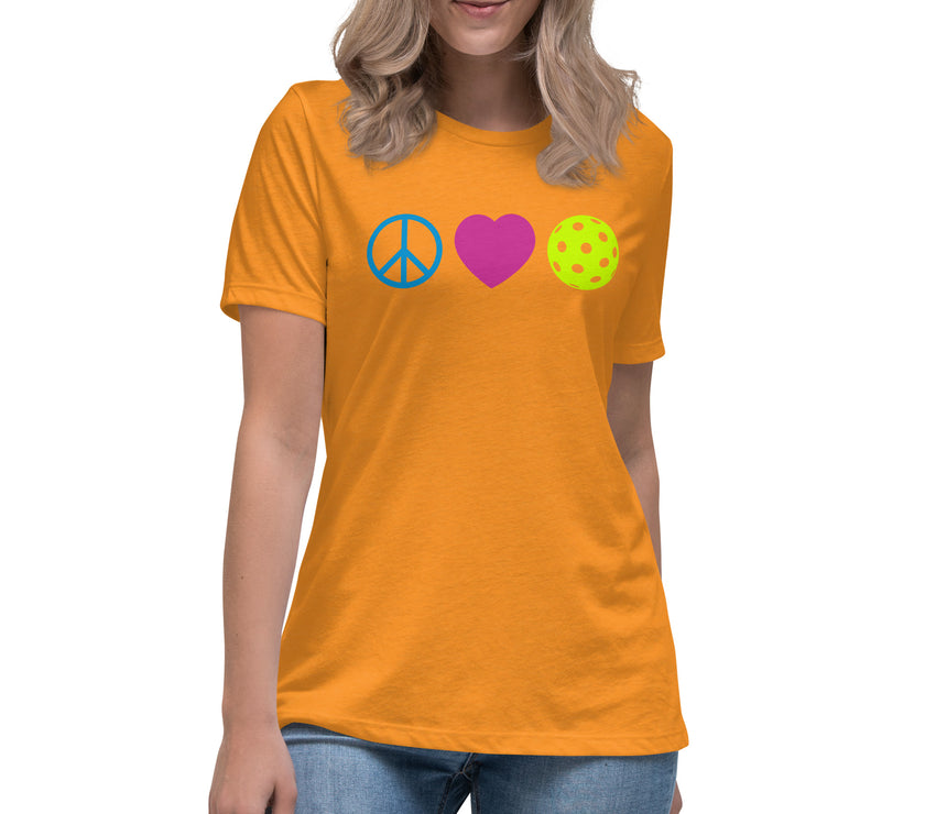 Peace Love Pickleball Women's Relaxed T-Shirt