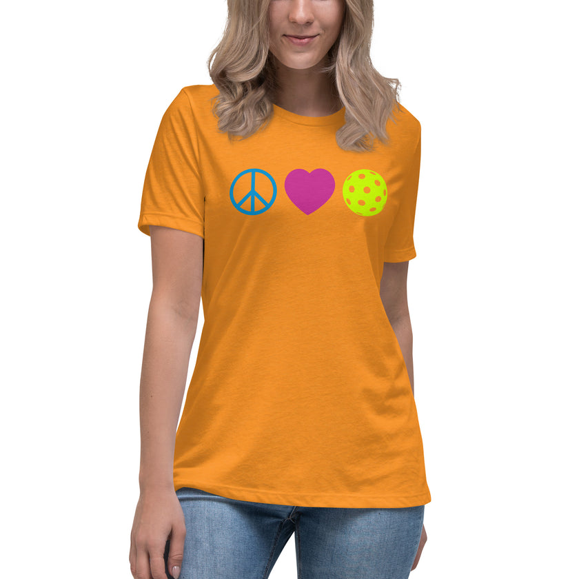 Peace Love Pickleball Women's Relaxed T-Shirt