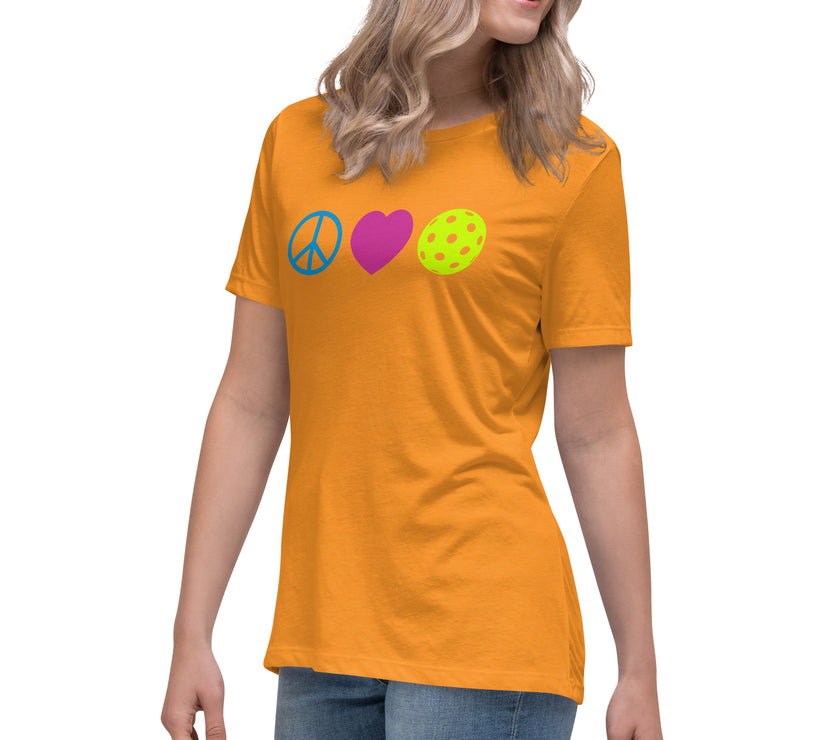 Peace Love Pickleball Women's Relaxed T-Shirt