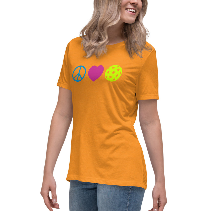 Peace Love Pickleball Women's Relaxed T-Shirt