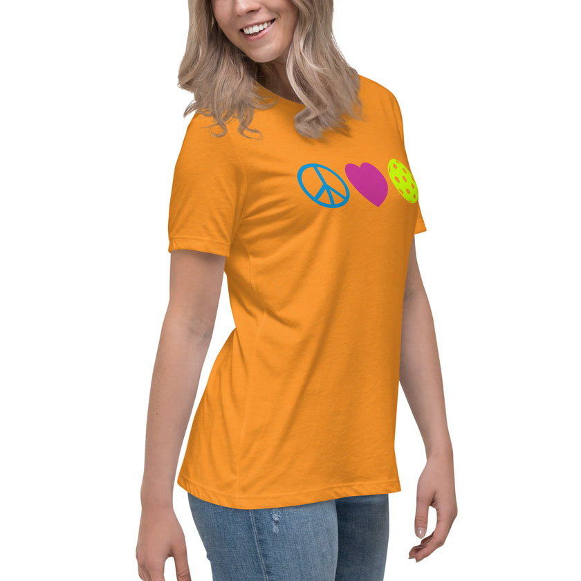 Peace Love Pickleball Women's Relaxed T-Shirt