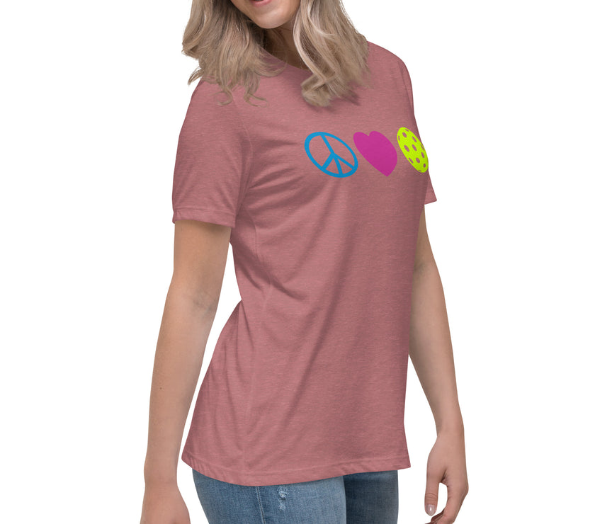 Peace Love Pickleball Women's Relaxed T-Shirt