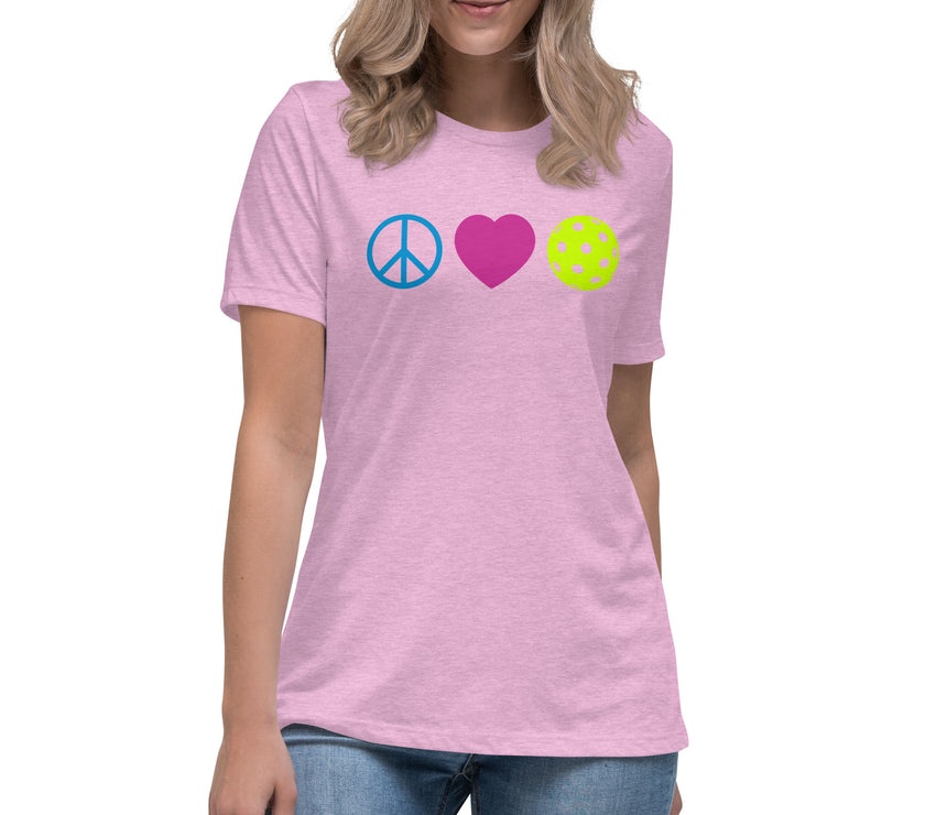 Peace Love Pickleball Women's Relaxed T-Shirt