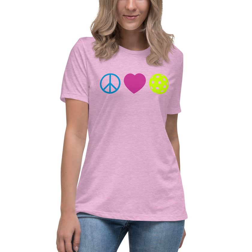 Peace Love Pickleball Women's Relaxed T-Shirt