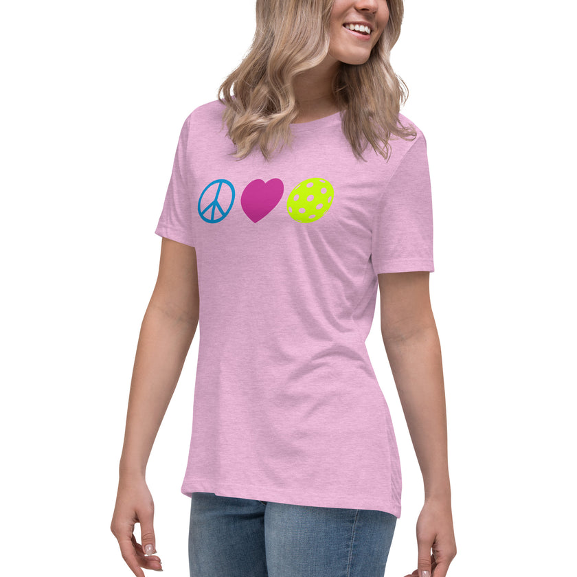 Peace Love Pickleball Women's Relaxed T-Shirt