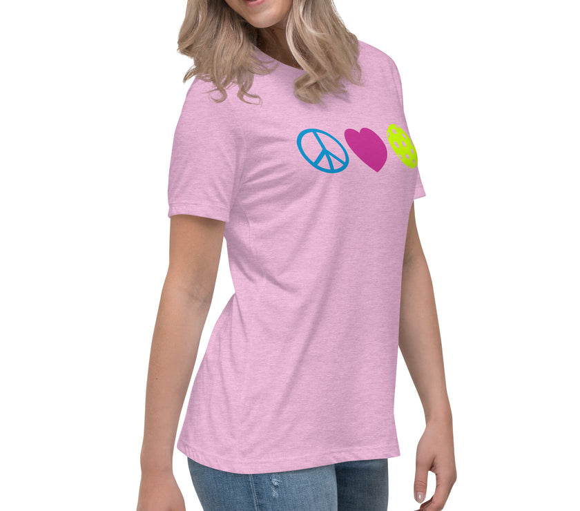 Peace Love Pickleball Women's Relaxed T-Shirt