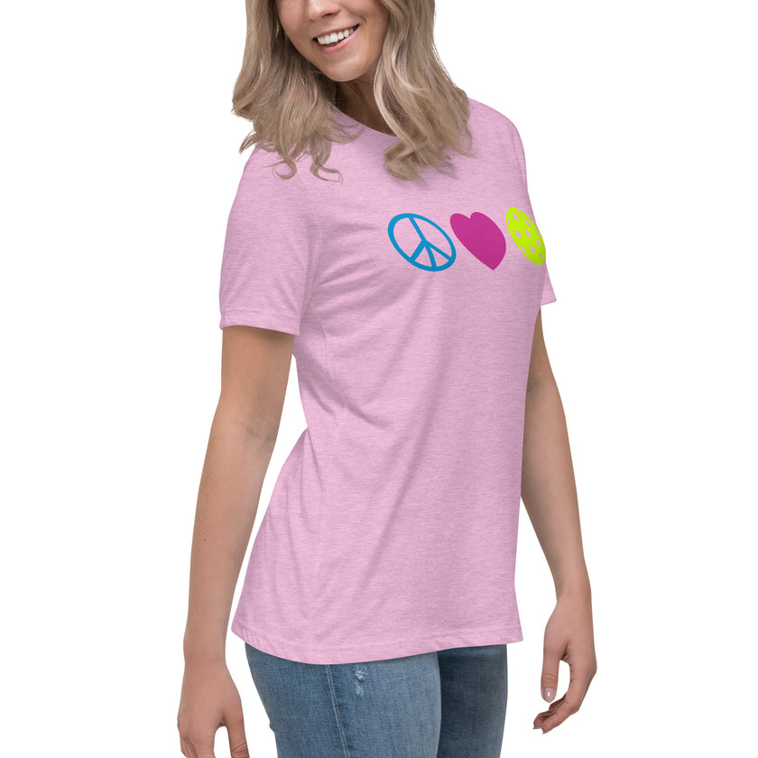 Peace Love Pickleball Women's Relaxed T-Shirt