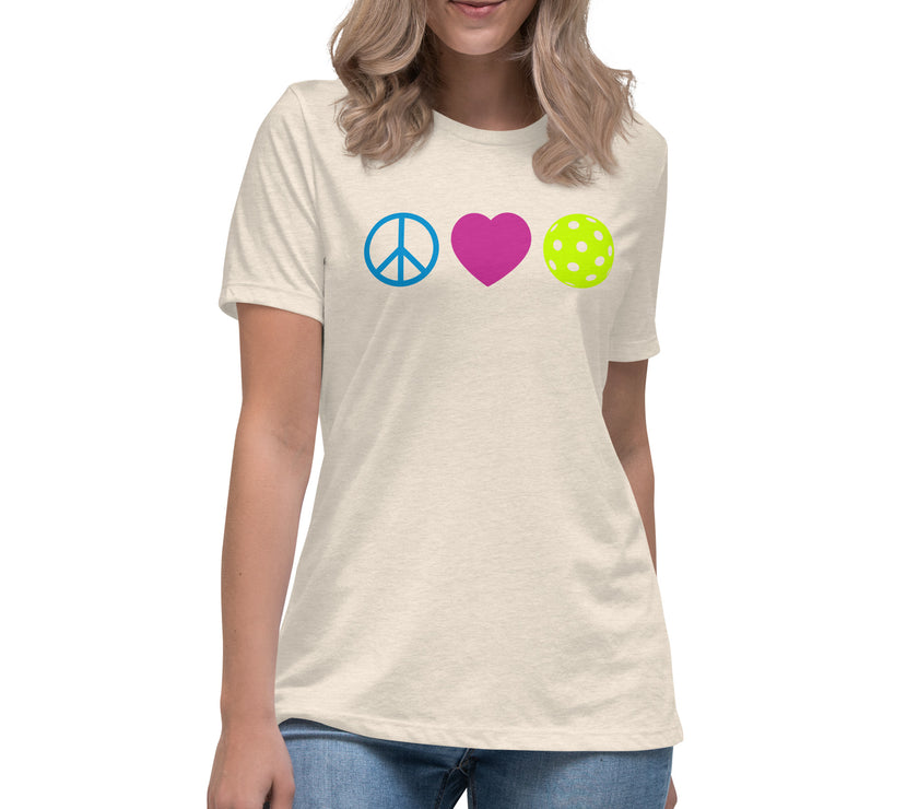 Peace Love Pickleball Women's Relaxed T-Shirt