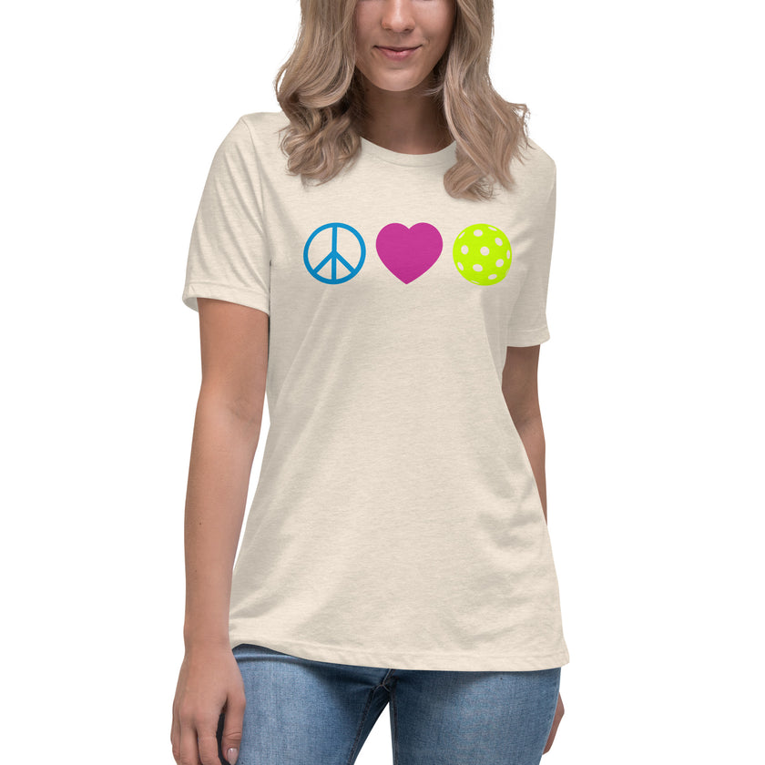 Peace Love Pickleball Women's Relaxed T-Shirt