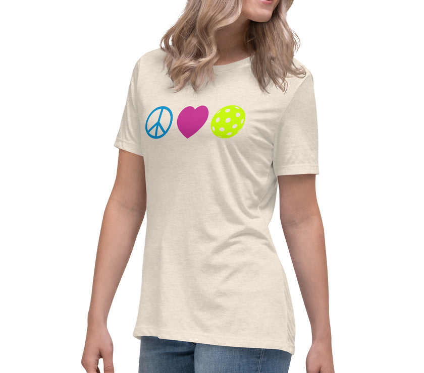 Peace Love Pickleball Women's Relaxed T-Shirt