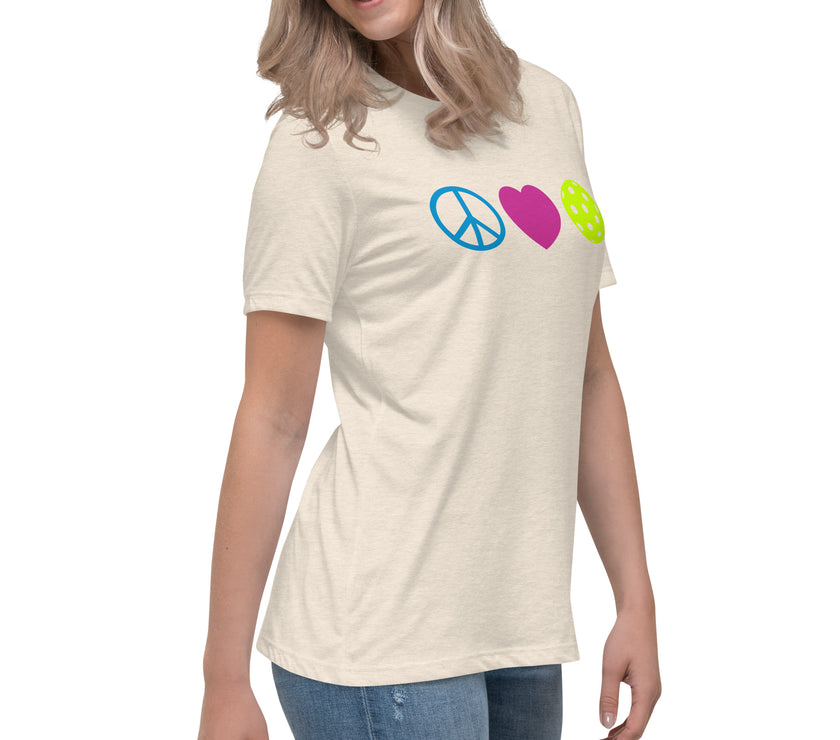 Peace Love Pickleball Women's Relaxed T-Shirt