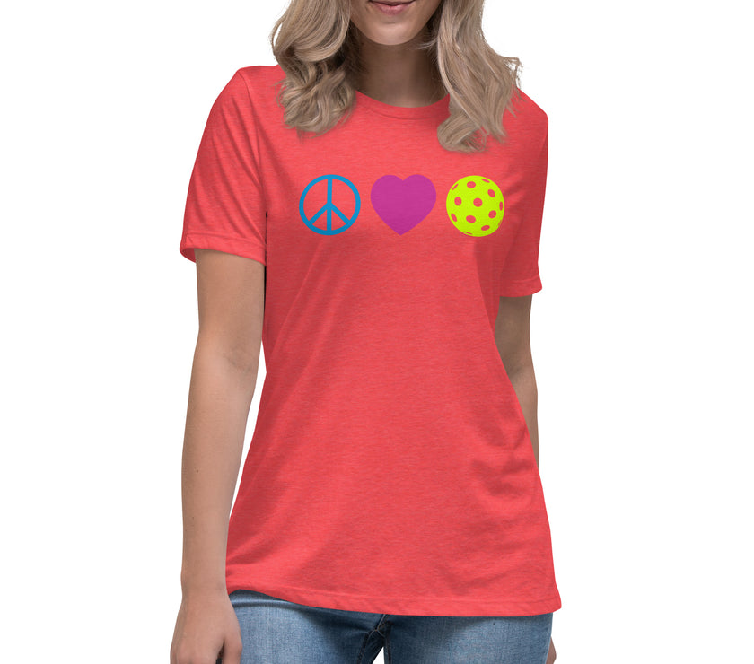 Peace Love Pickleball Women's Relaxed T-Shirt