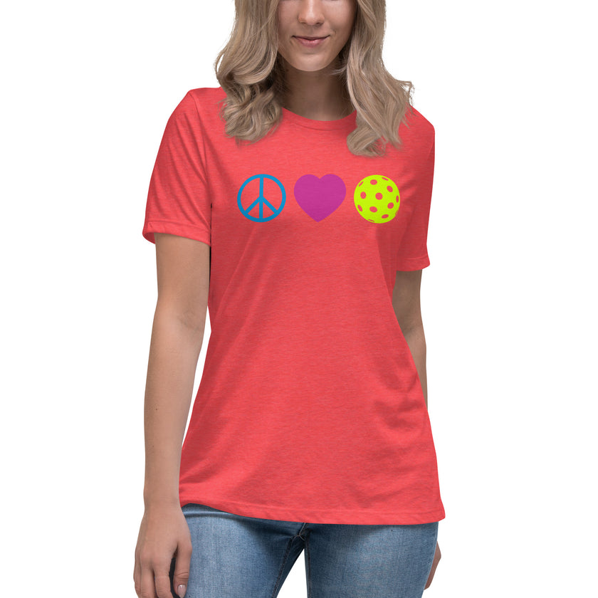 Peace Love Pickleball Women's Relaxed T-Shirt