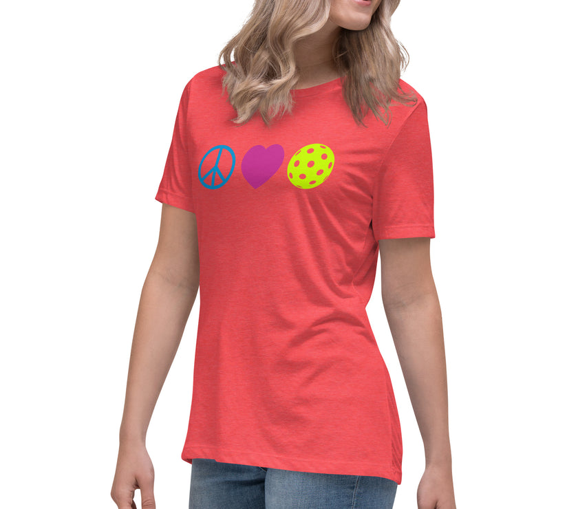 Peace Love Pickleball Women's Relaxed T-Shirt