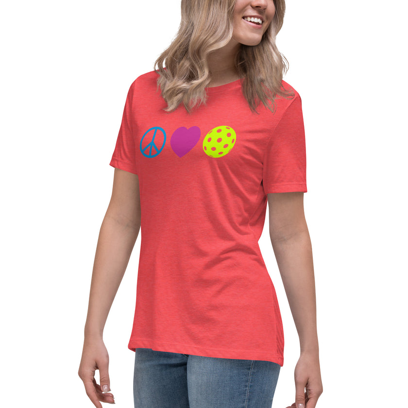 Peace Love Pickleball Women's Relaxed T-Shirt