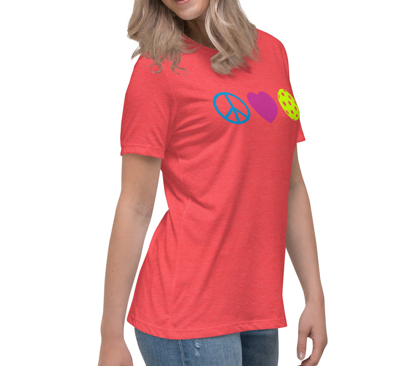 Peace Love Pickleball Women's Relaxed T-Shirt