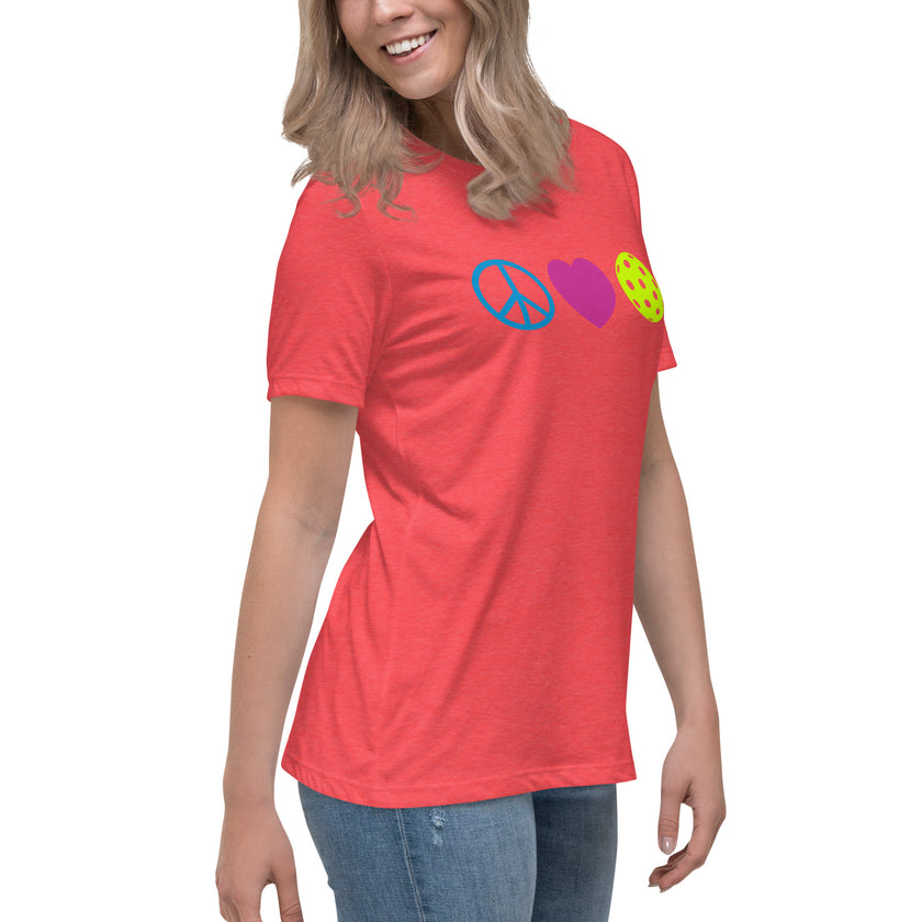 Peace Love Pickleball Women's Relaxed T-Shirt