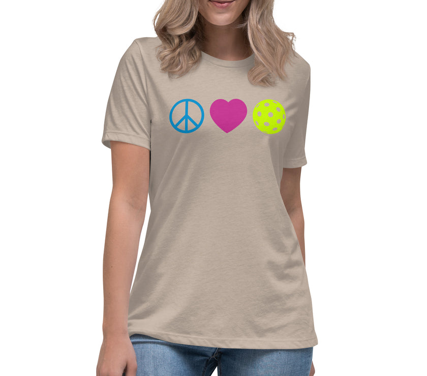 Peace Love Pickleball Women's Relaxed T-Shirt