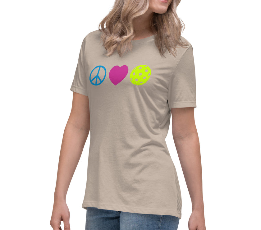 Peace Love Pickleball Women's Relaxed T-Shirt