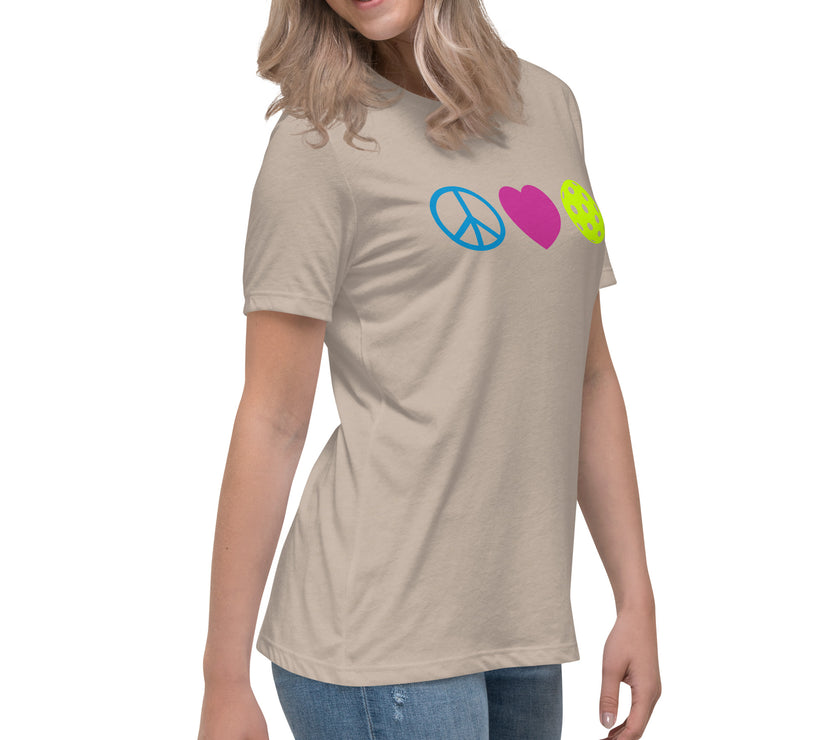 Peace Love Pickleball Women's Relaxed T-Shirt