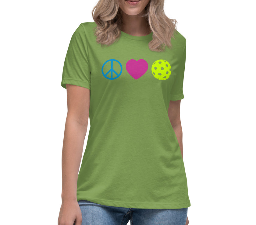 Peace Love Pickleball Women's Relaxed T-Shirt