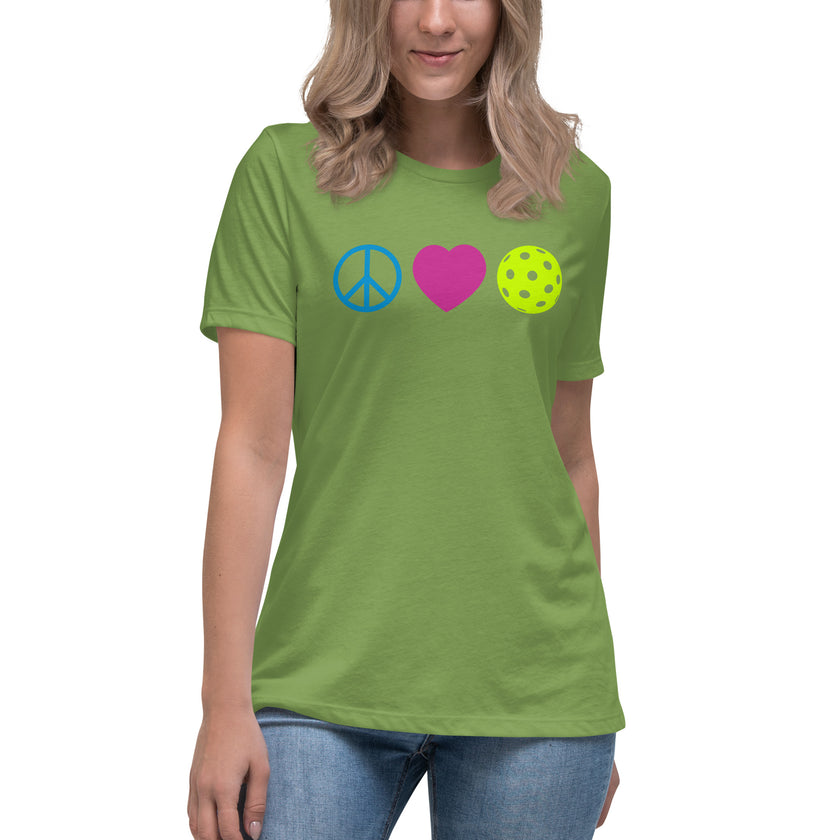 Peace Love Pickleball Women's Relaxed T-Shirt