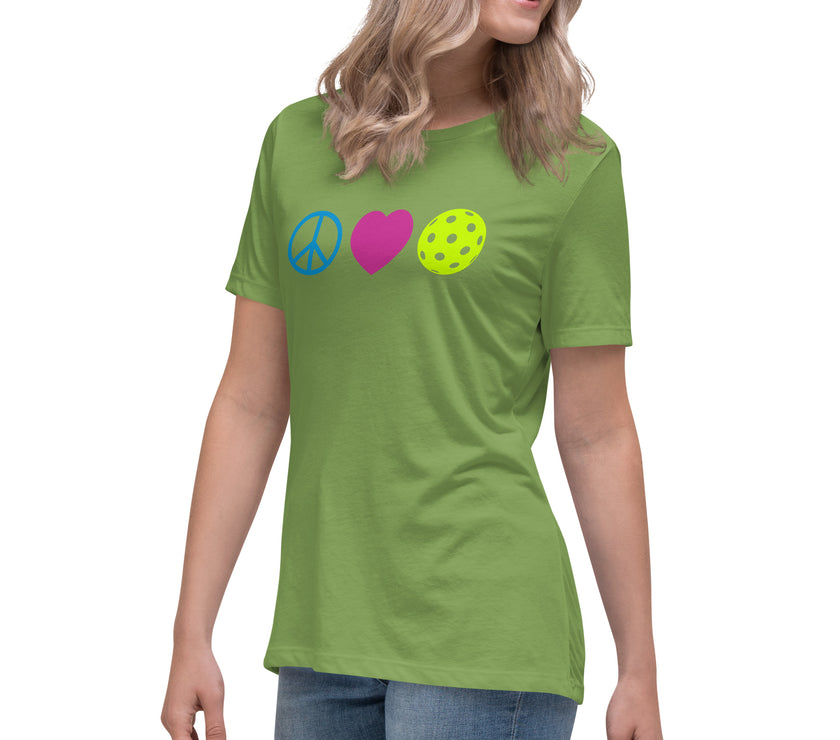 Peace Love Pickleball Women's Relaxed T-Shirt