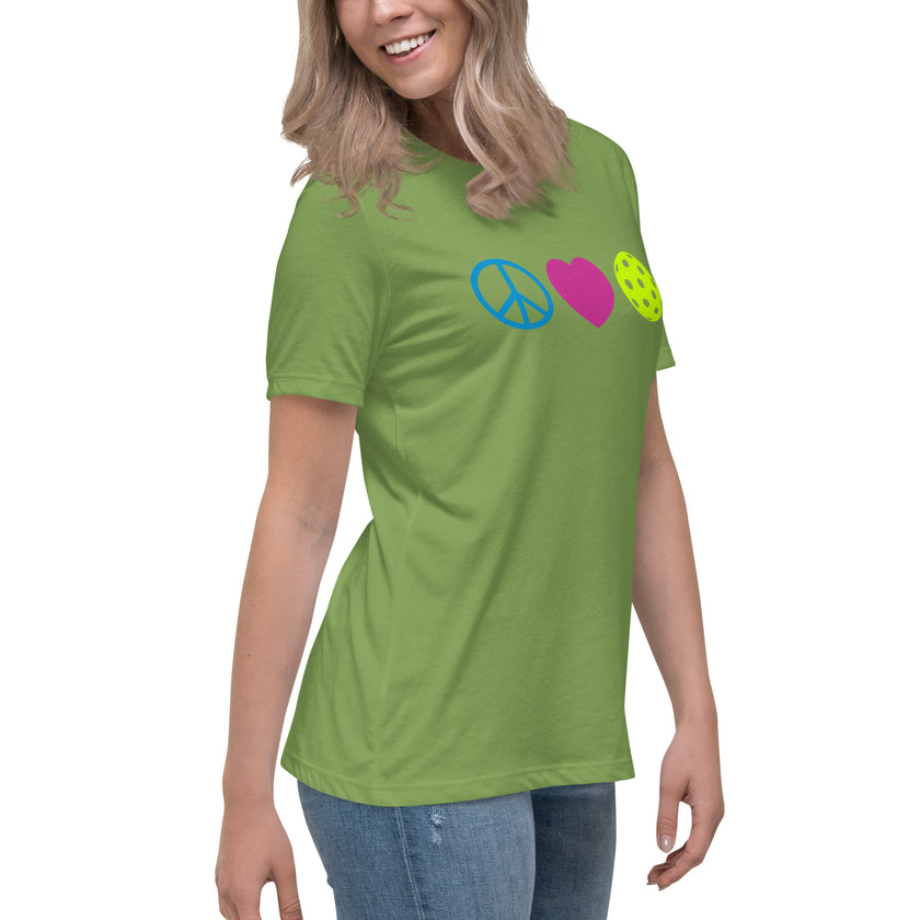 Peace Love Pickleball Women's Relaxed T-Shirt