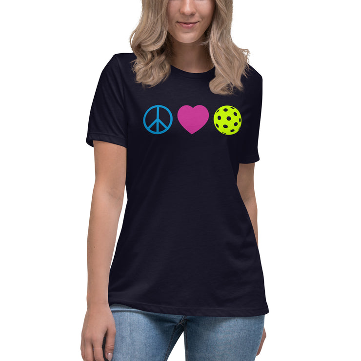 Peace Love Pickleball Women's Relaxed T-Shirt