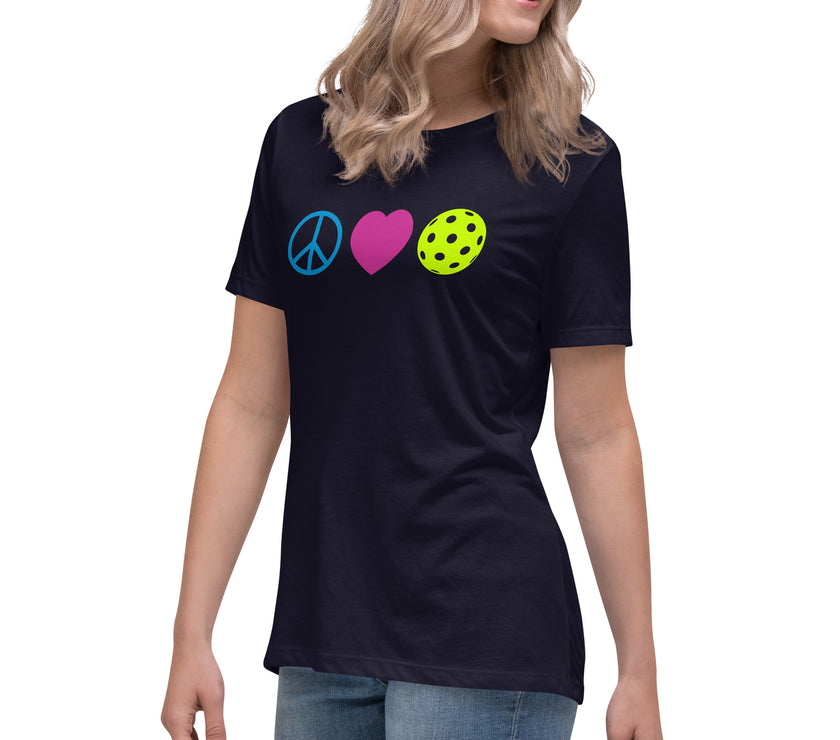 Peace Love Pickleball Women's Relaxed T-Shirt