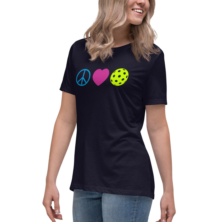 Peace Love Pickleball Women's Relaxed T-Shirt