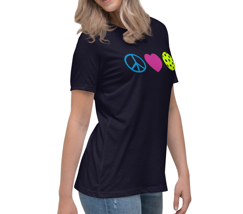 Peace Love Pickleball Women's Relaxed T-Shirt