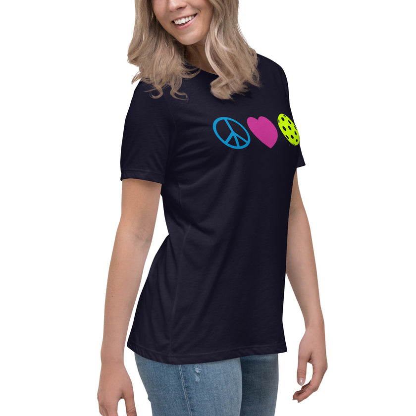 Peace Love Pickleball Women's Relaxed T-Shirt