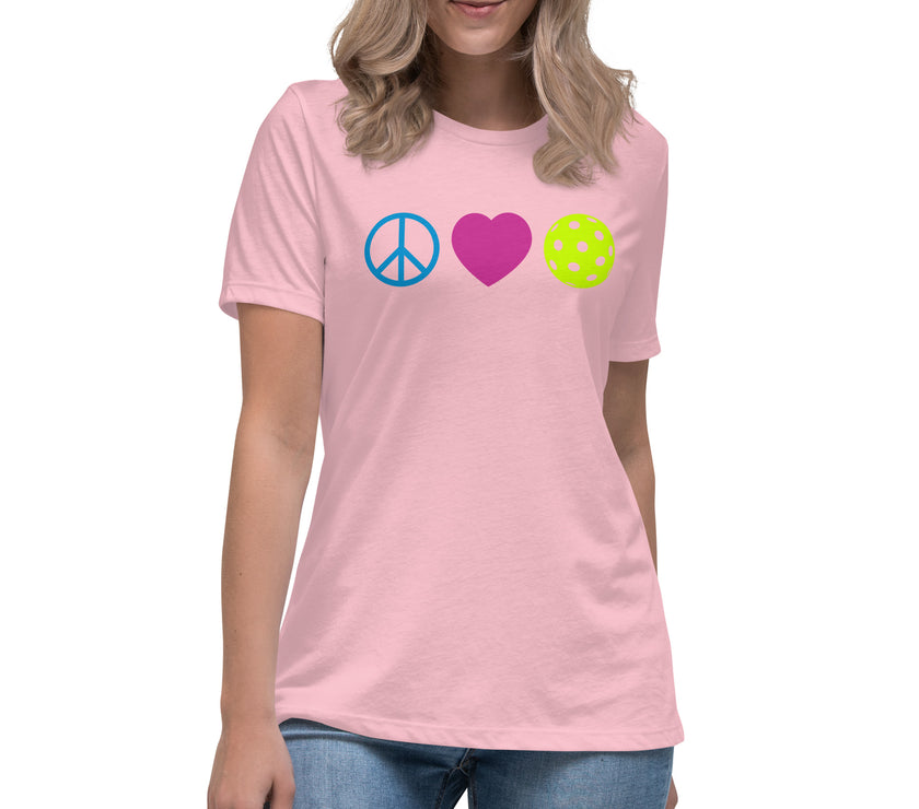 Peace Love Pickleball Women's Relaxed T-Shirt