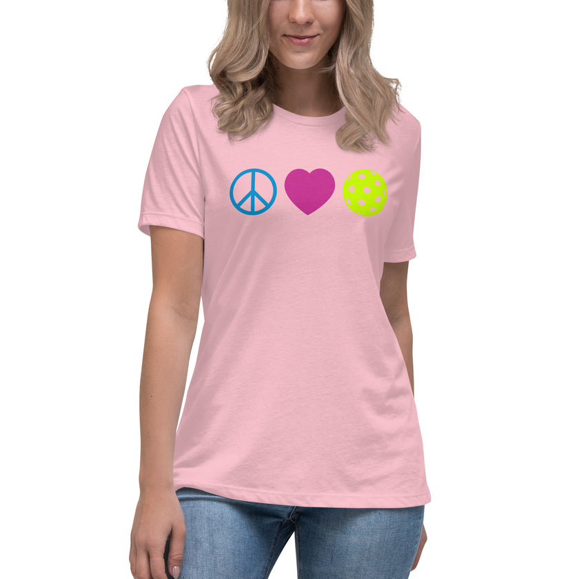 Peace Love Pickleball Women's Relaxed T-Shirt