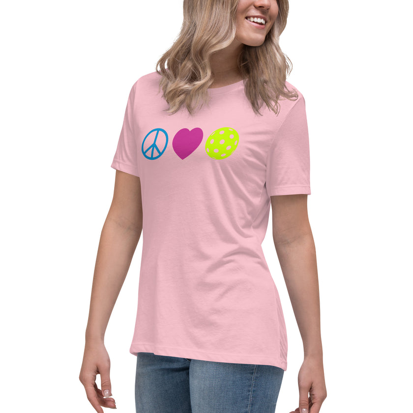 Peace Love Pickleball Women's Relaxed T-Shirt