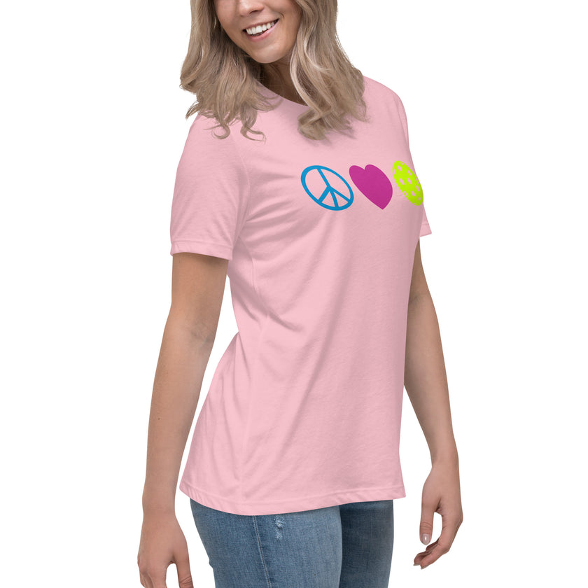 Peace Love Pickleball Women's Relaxed T-Shirt