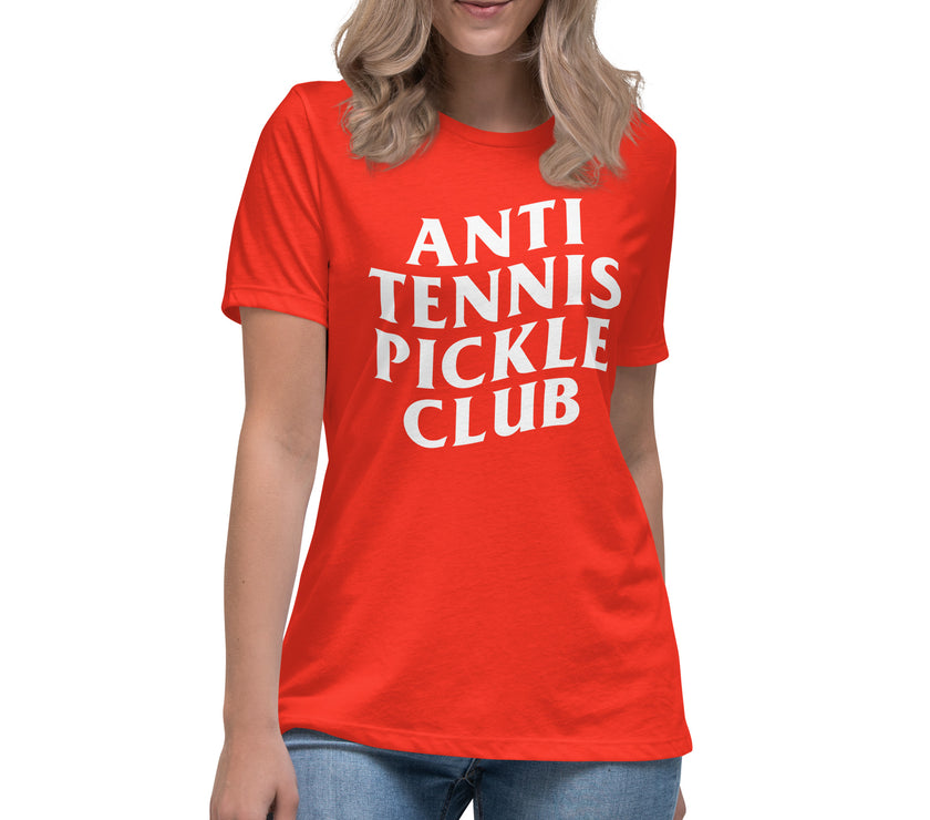 Anti Tennis Pickleball Club Women's Relaxed T-Shirt