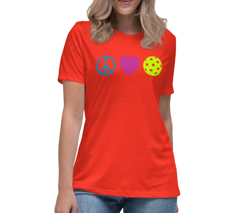 Peace Love Pickleball Women's Relaxed T-Shirt