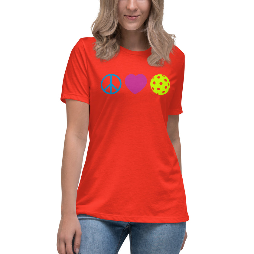 Peace Love Pickleball Women's Relaxed T-Shirt