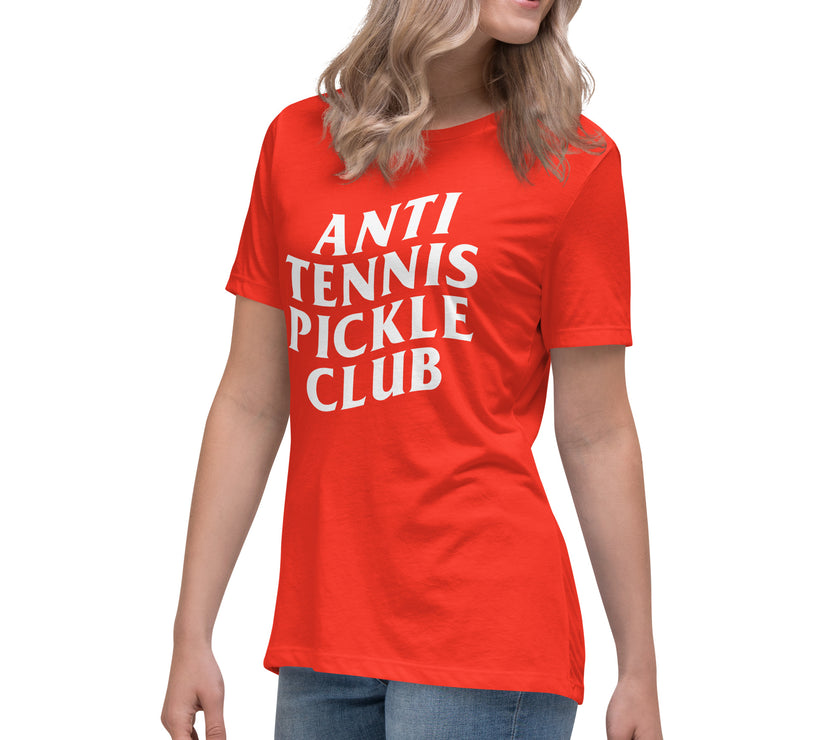 Anti Tennis Pickleball Club Women's Relaxed T-Shirt