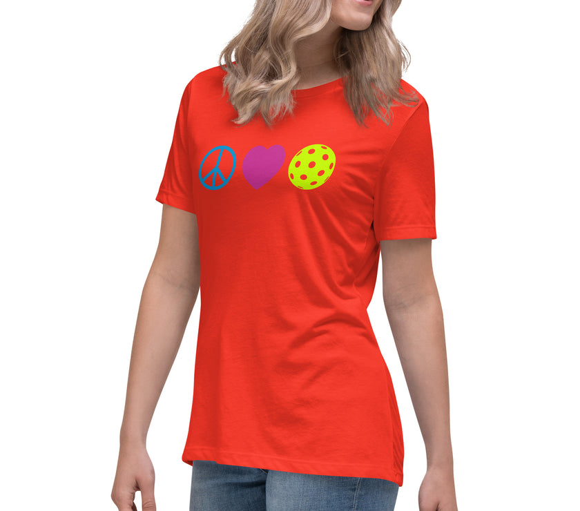 Peace Love Pickleball Women's Relaxed T-Shirt