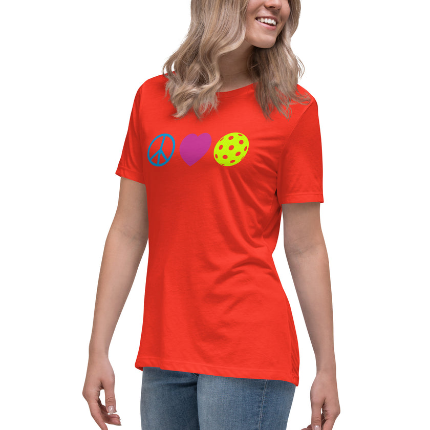 Peace Love Pickleball Women's Relaxed T-Shirt