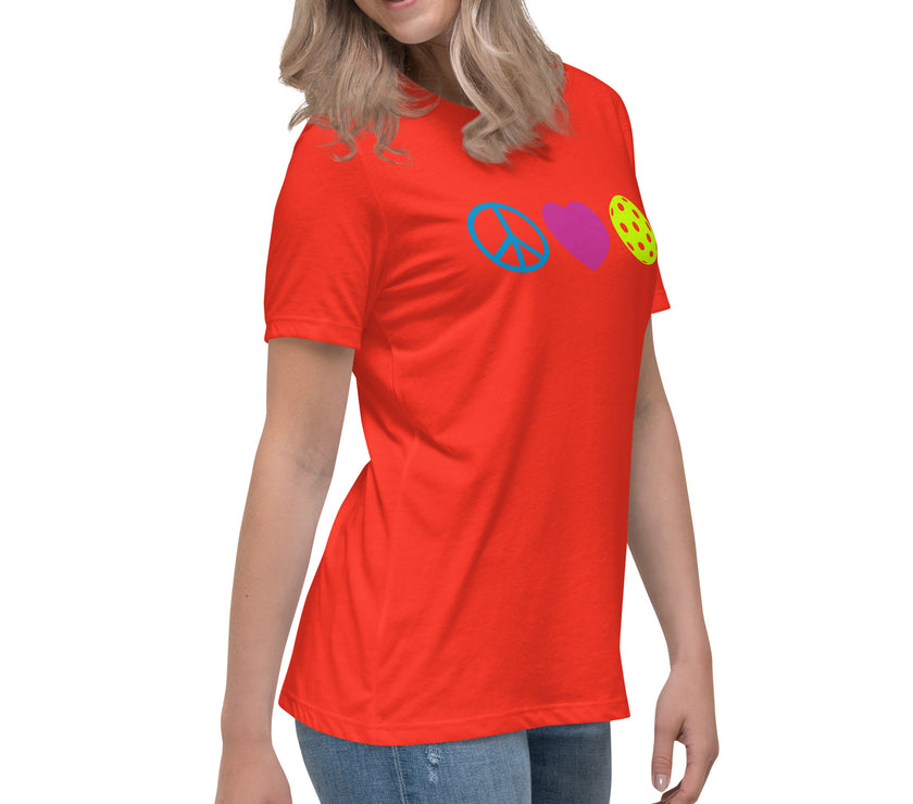 Peace Love Pickleball Women's Relaxed T-Shirt