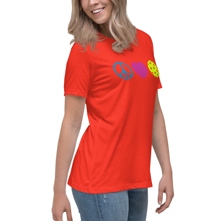 Peace Love Pickleball Women's Relaxed T-Shirt