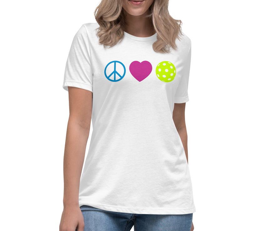 Peace Love Pickleball Women's Relaxed T-Shirt